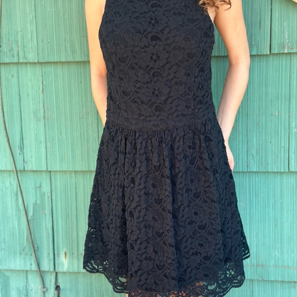 Hollister Black Sleeveless Halter Mini Dress